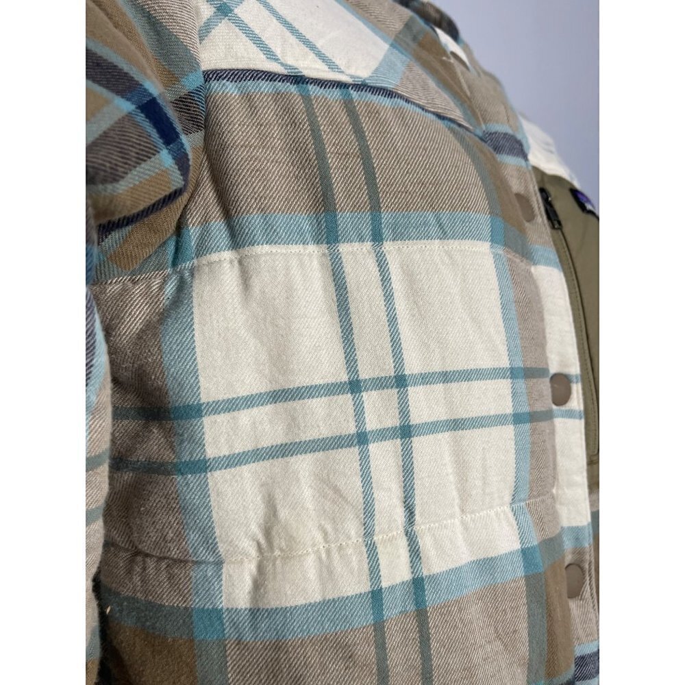 Patagonia Womens SZ S Heywood Plaid Jacket Insulated Quilted Cream Blue Rare! - Picture 8 of 12